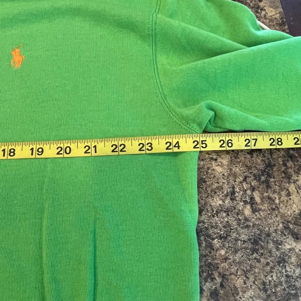 Polo Ralph Lauren Crewneck Lime Green Sweatshirt XLT Orange Pony Logo Mens